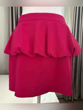 Zara Hot Pink Peplum Mini Skirt